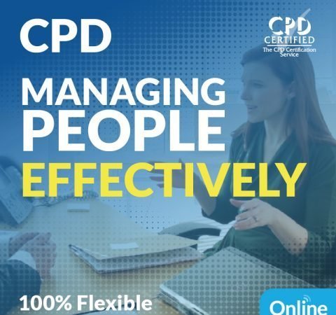 Text reading "CPD Managing People Effectively" with the CPD Logo and an online label